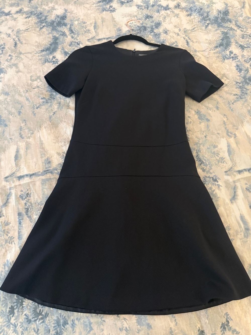 Vince Black Short-Sleeve Fit-and-Flare Mini Dress